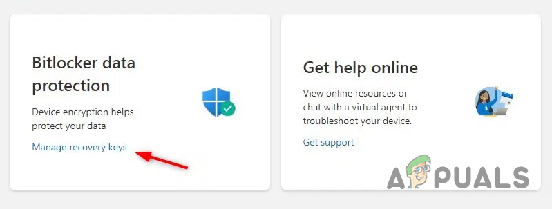 Navigating to BitLocker Keys in Microsoft Account