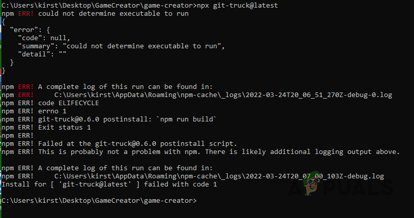 Fix ERR Could Not Determine Executable To Run Error In NPM