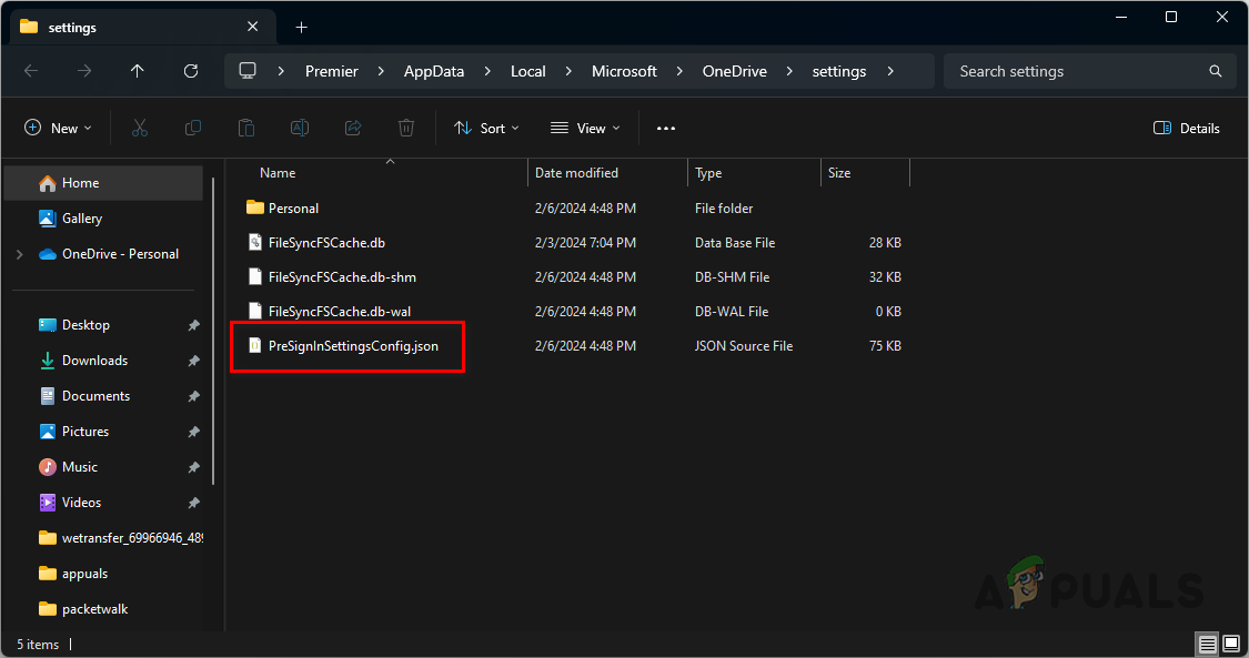 Deleting PreSignInSettingsConfig File