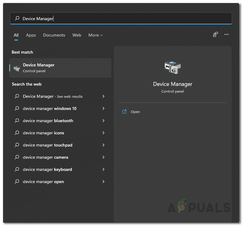 Opening the Device Manager
