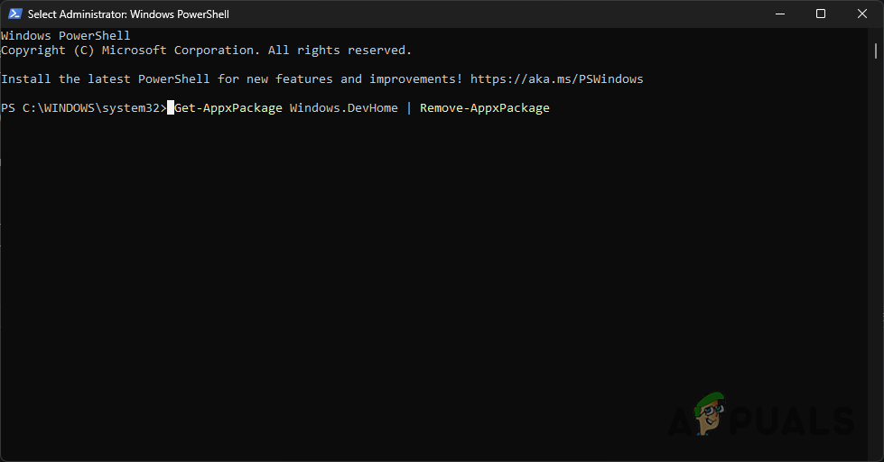 Removing Dev Home via Powershell