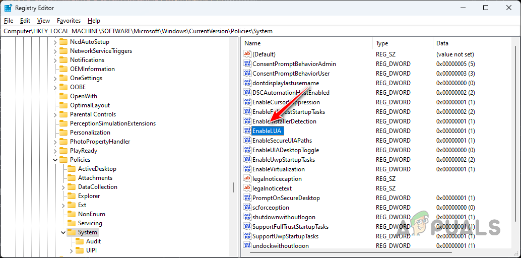 Enabling UAC via Registry