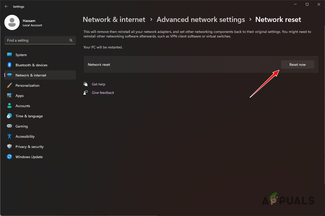 Resetting Network Settings in Windows