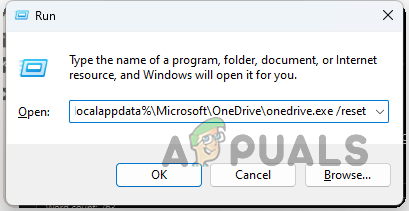 Resetting OneDrive