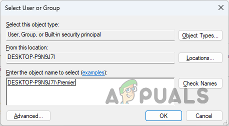 Selecting User Account