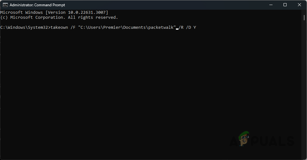Taking Ownership of Folder
