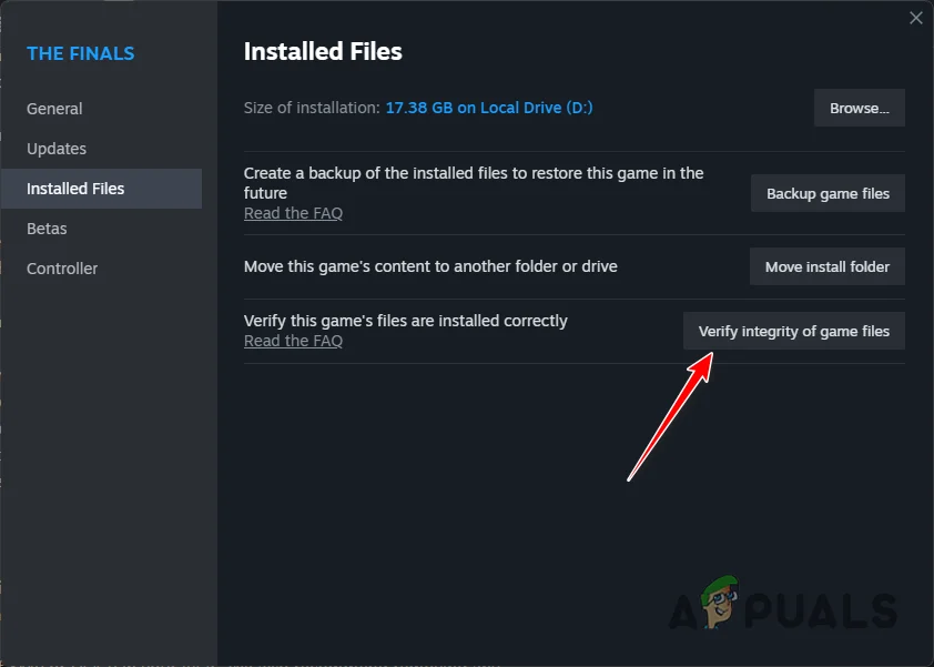 Repairing THE FINALS Installation Files