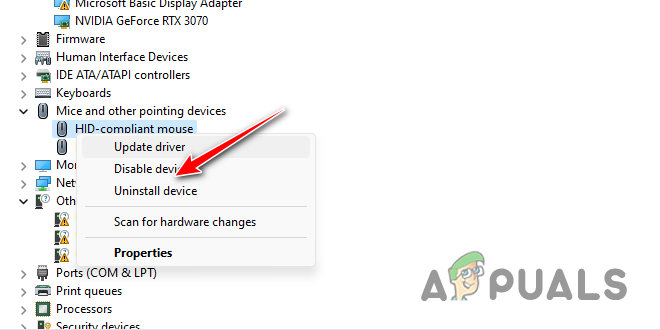 Uninstalling Mouse Driver