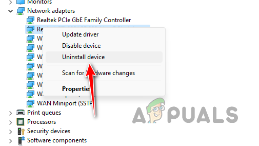 Uninstalling Network Driver