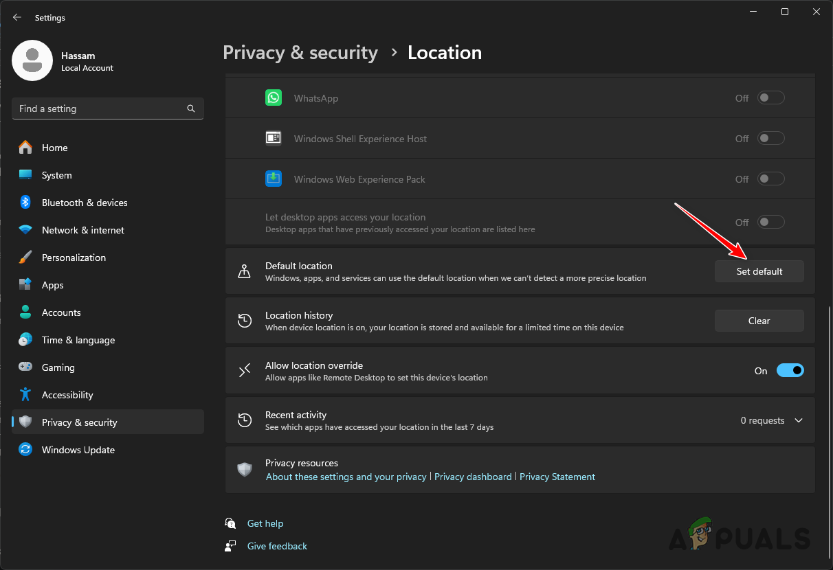 Setting Default Location in Maps
