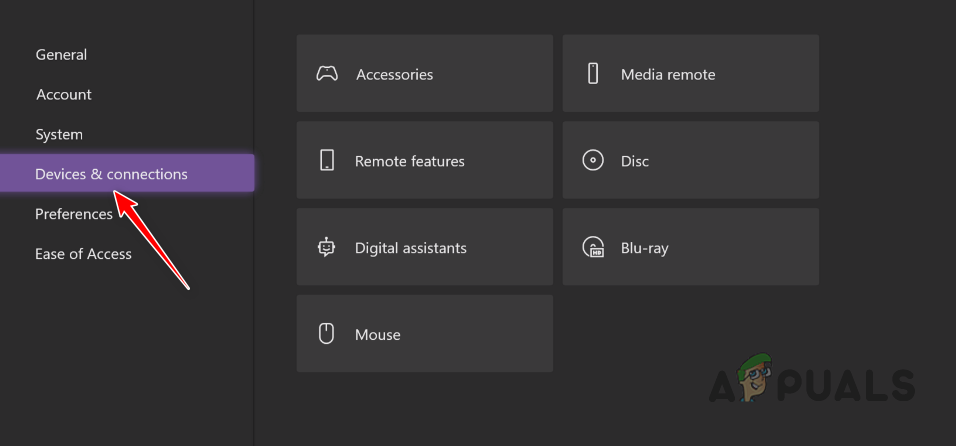 Navigating to Devices and Connections