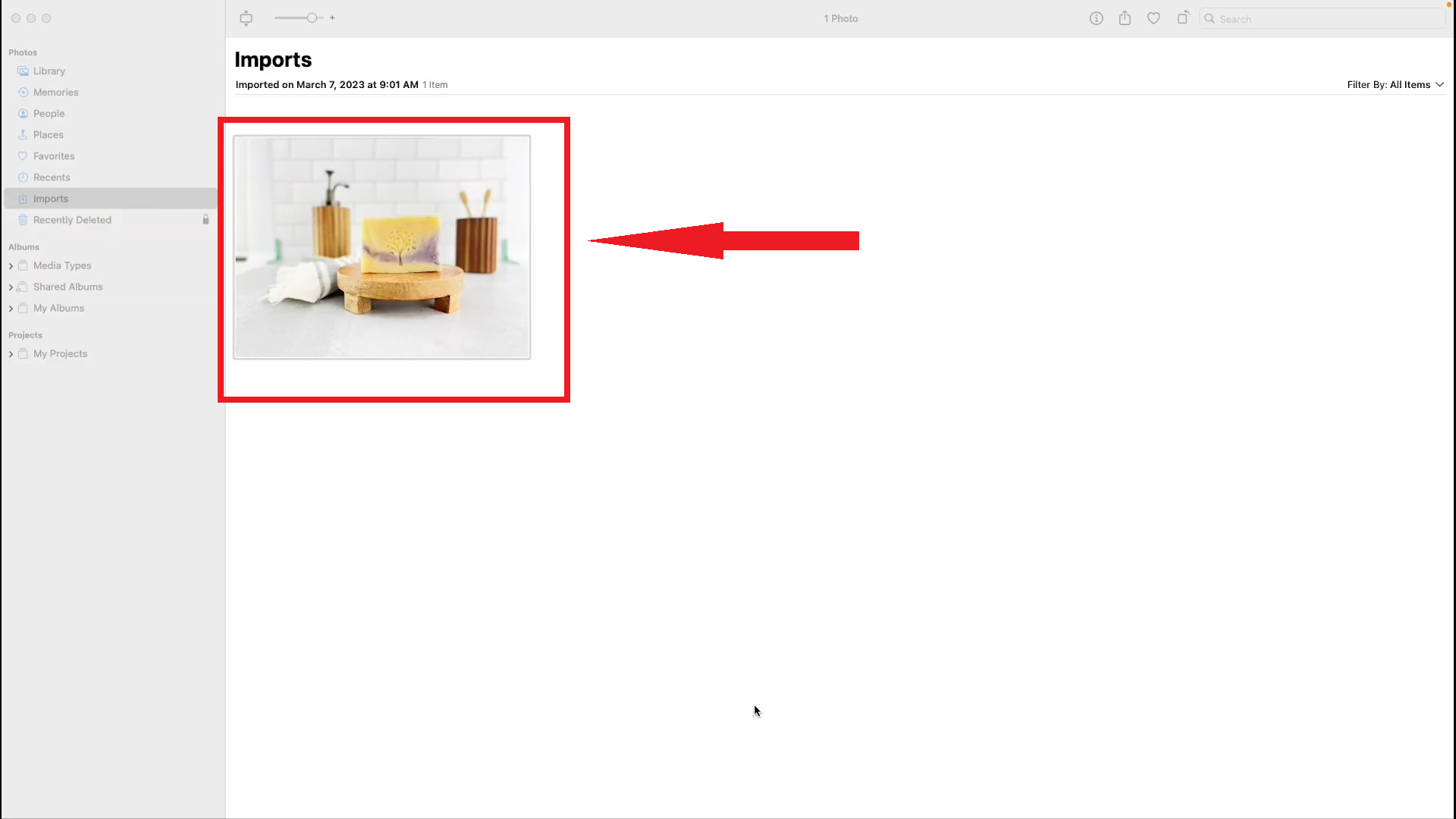 Select the photo you want to resize