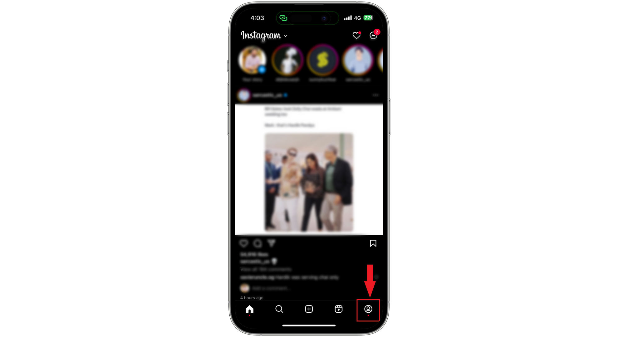 Open your Instagram profile