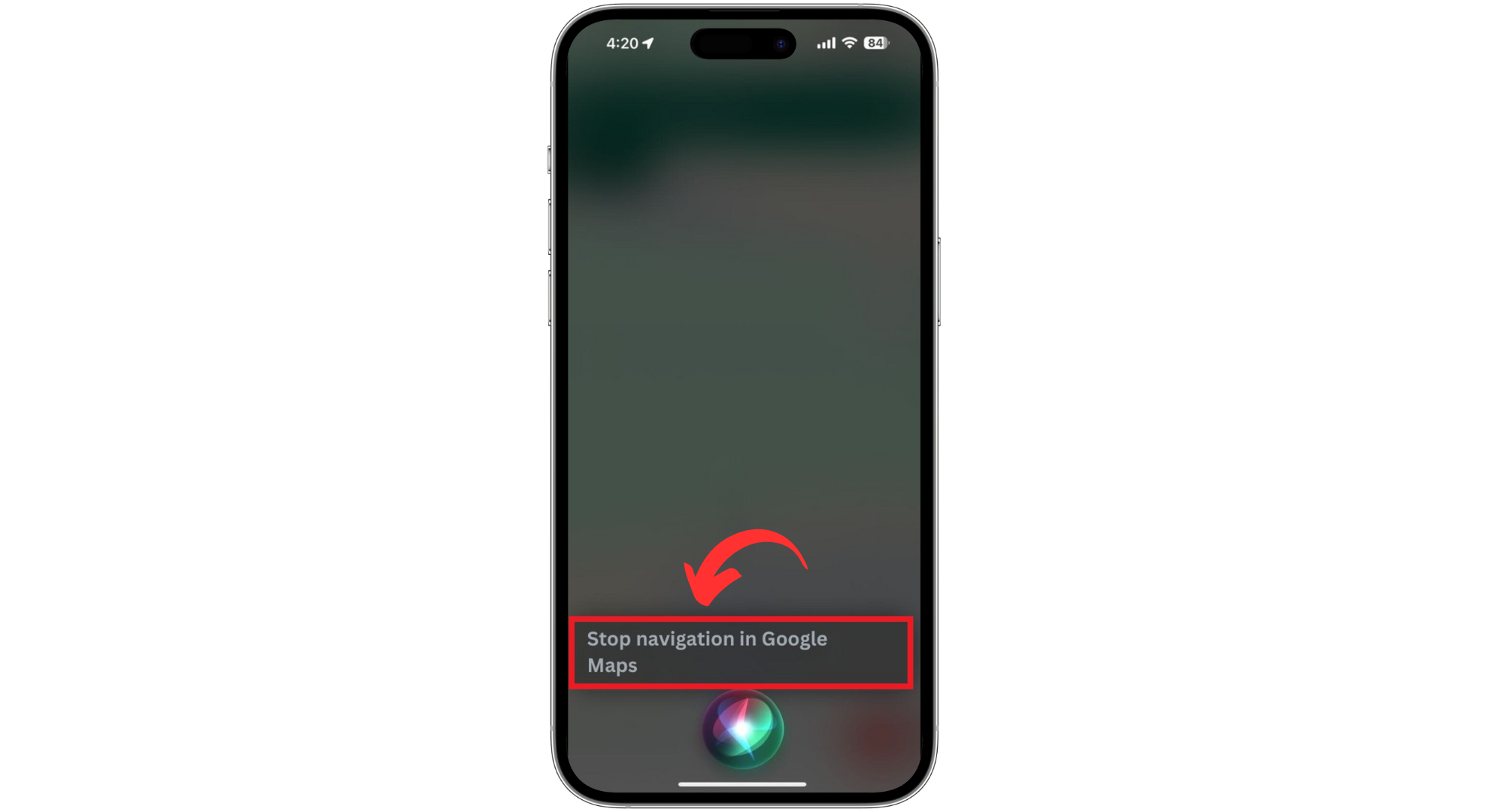 Say the "Stop Navigating" command
