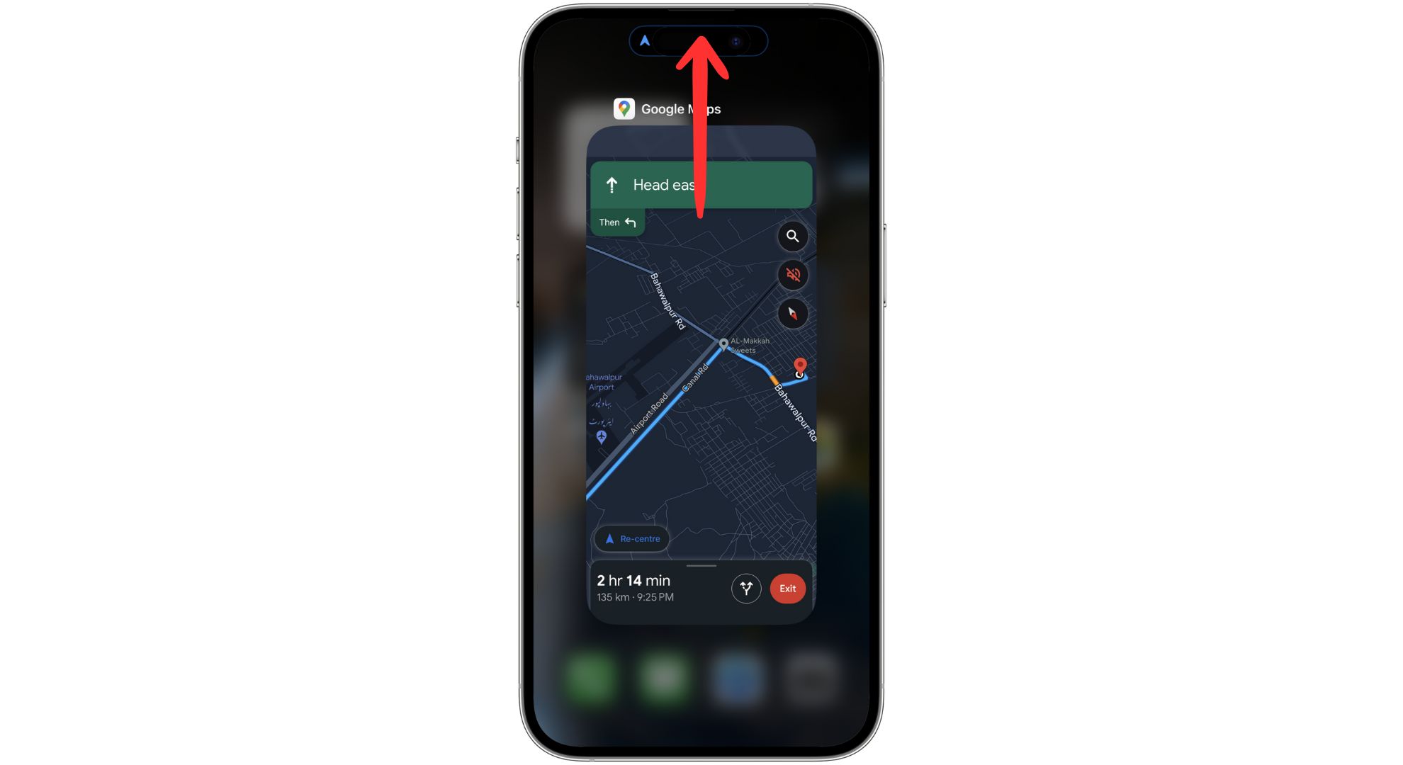 Swipe the app up to close it