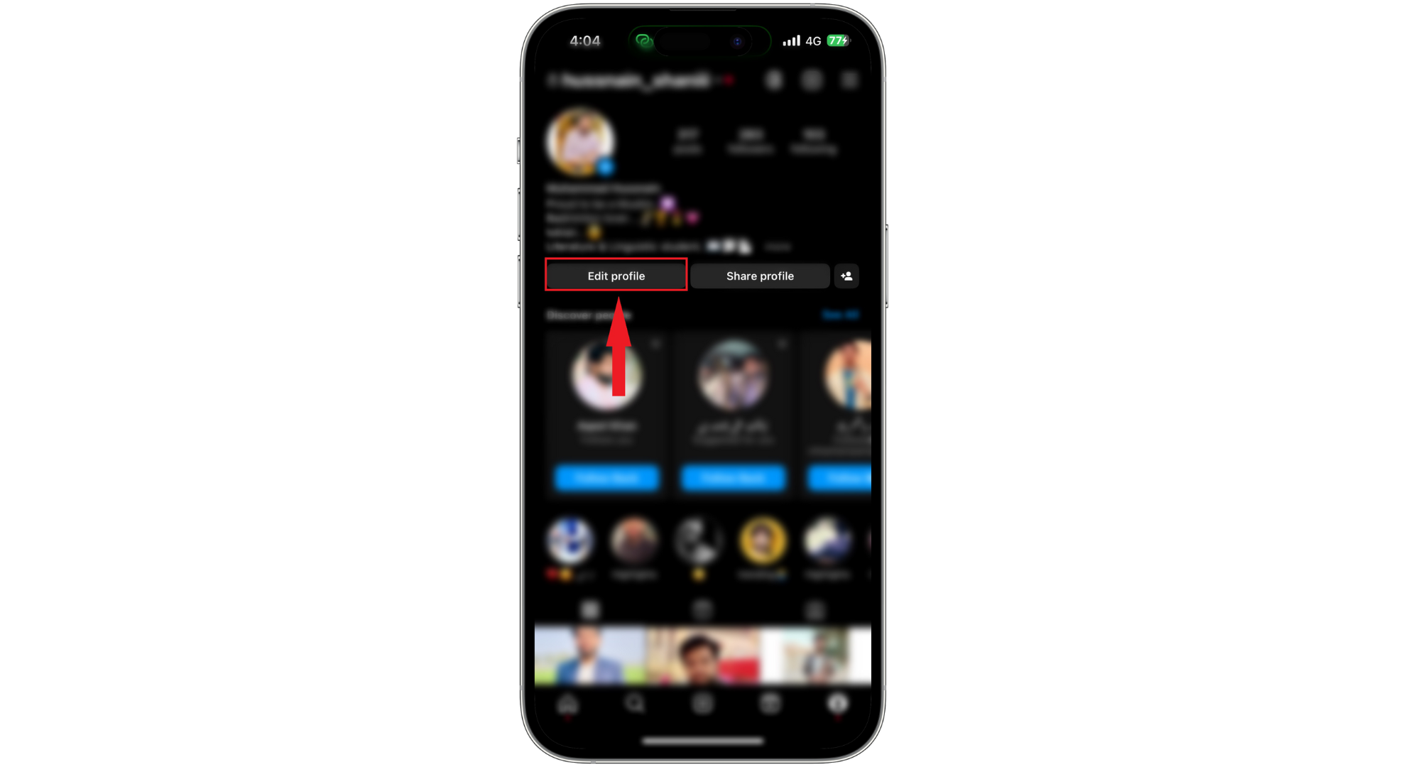 Click on Edit Profile