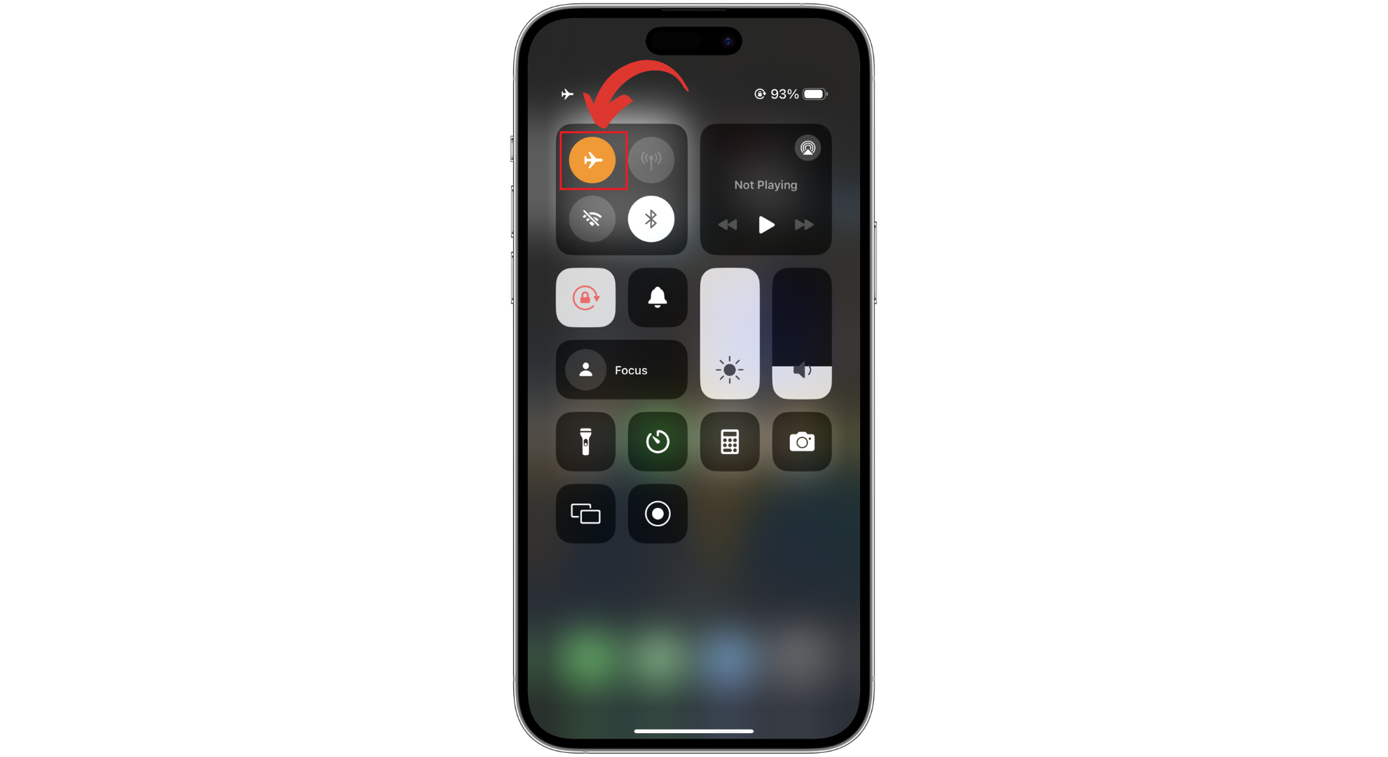 Tap on Airplane icon