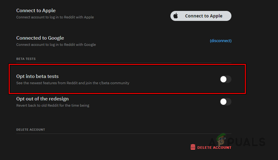 Disable Opt Into Beta Tests on Reddit