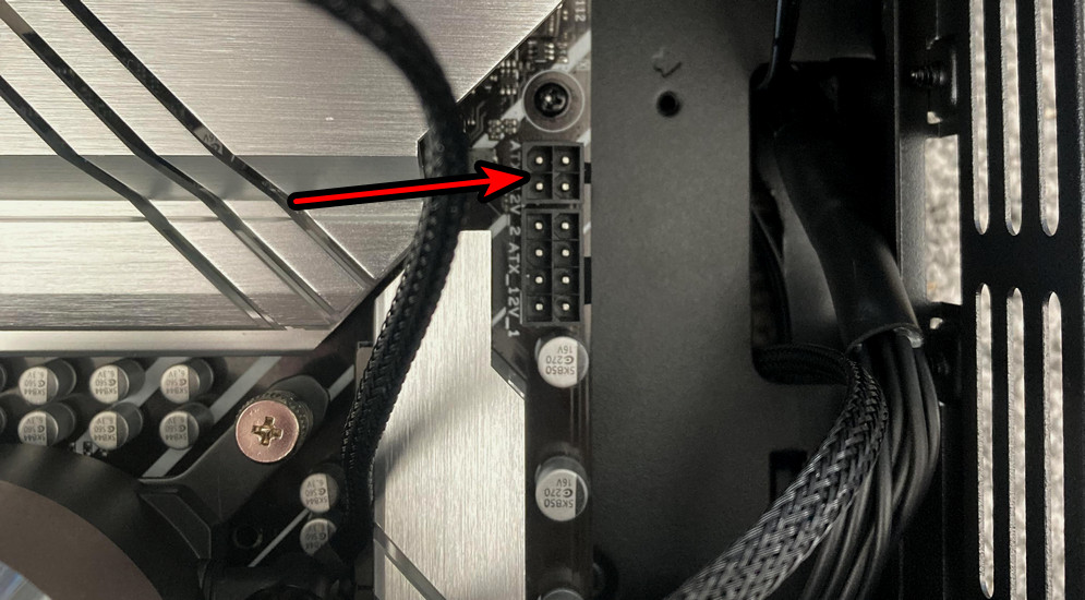 Connect the 4 PIN Power Connector on the Motherboard