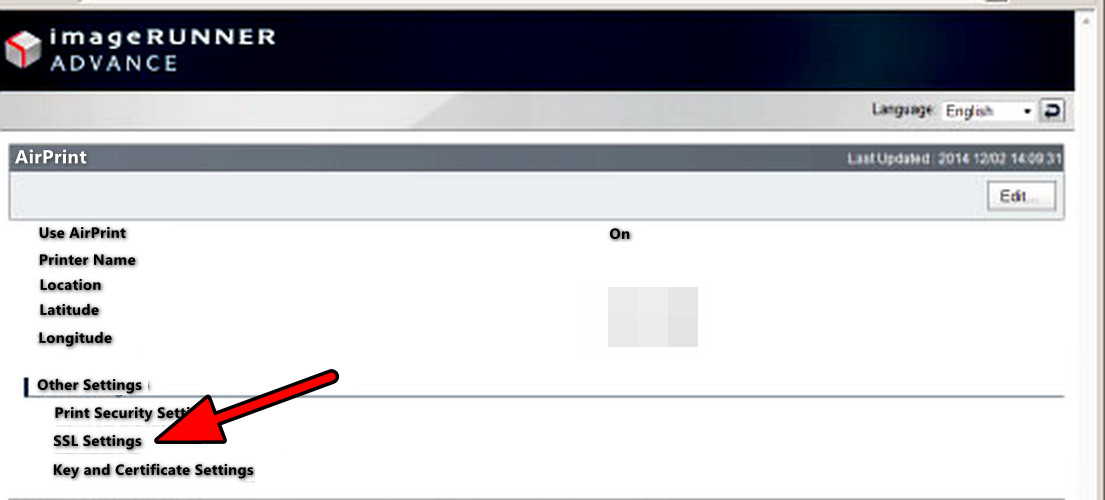 Disable SSL on the Printer