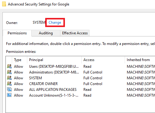 Advanced Security Settings