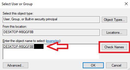Check Names for Permissions