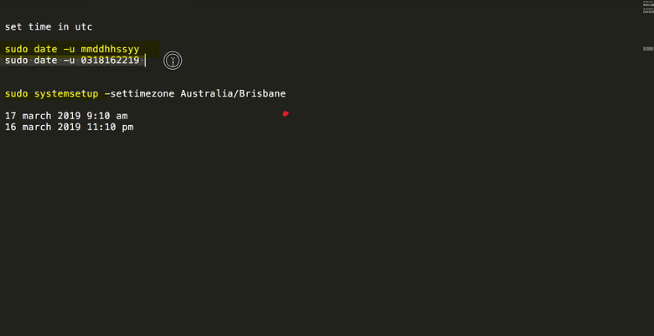 Check your date and time settings using terminal
