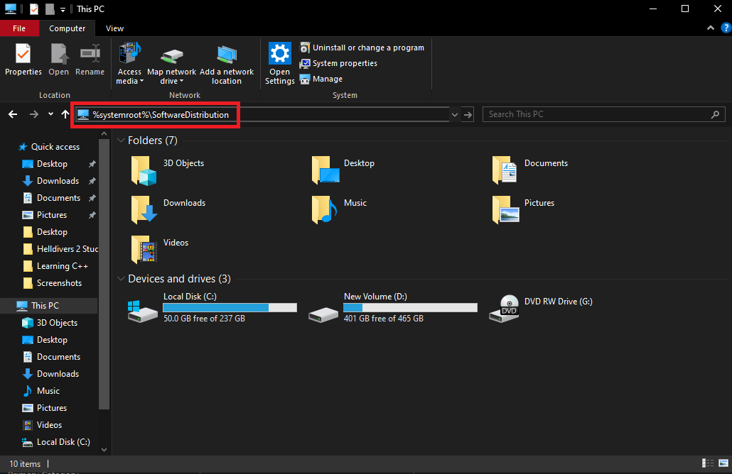 File Explorer address bar.