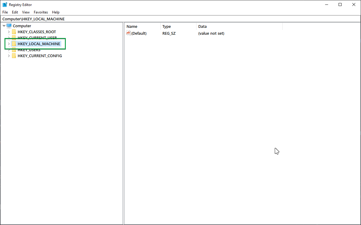 Locating HKEY_LOCAL_MACHINE