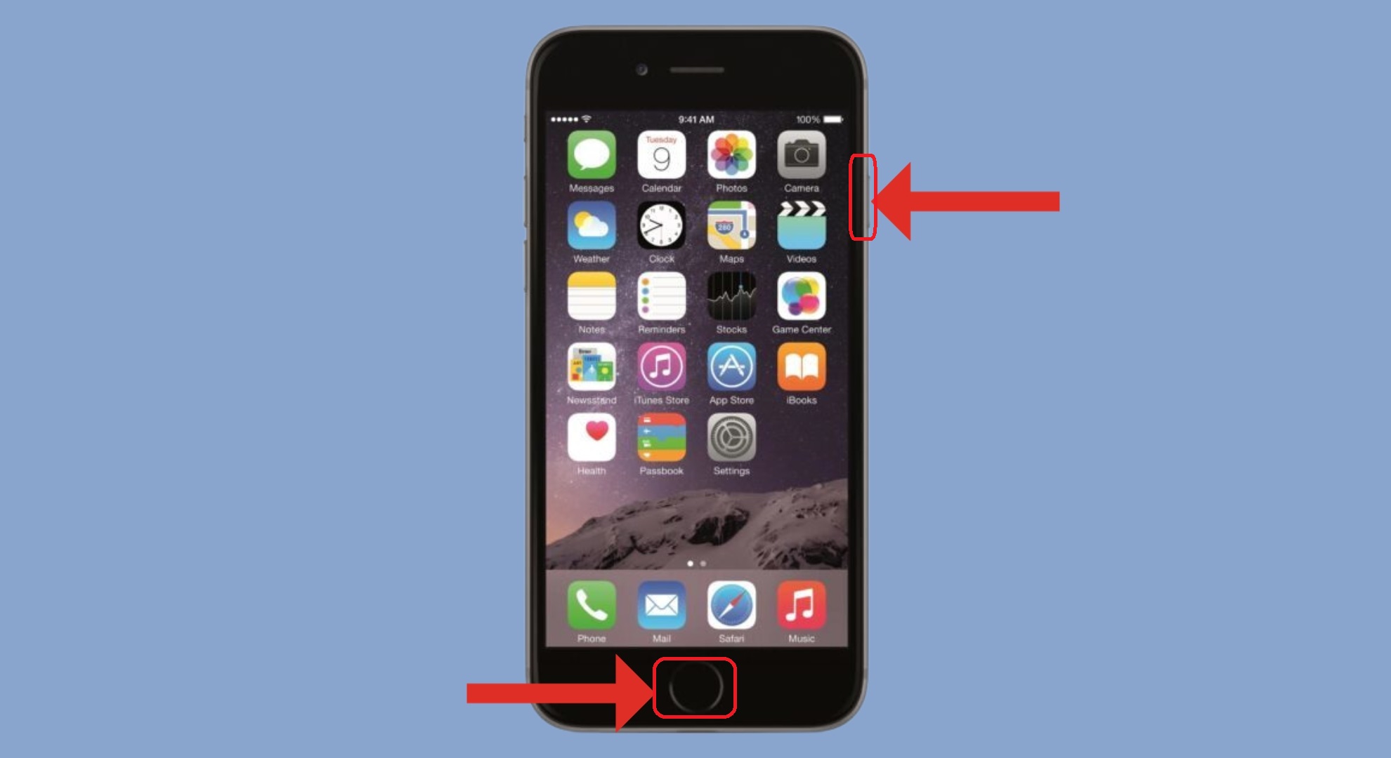 Force restart iPhone 6 iPhone SE and older