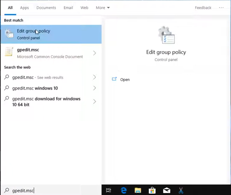 Searching gpedit policy