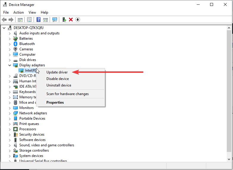 Update Display adapter