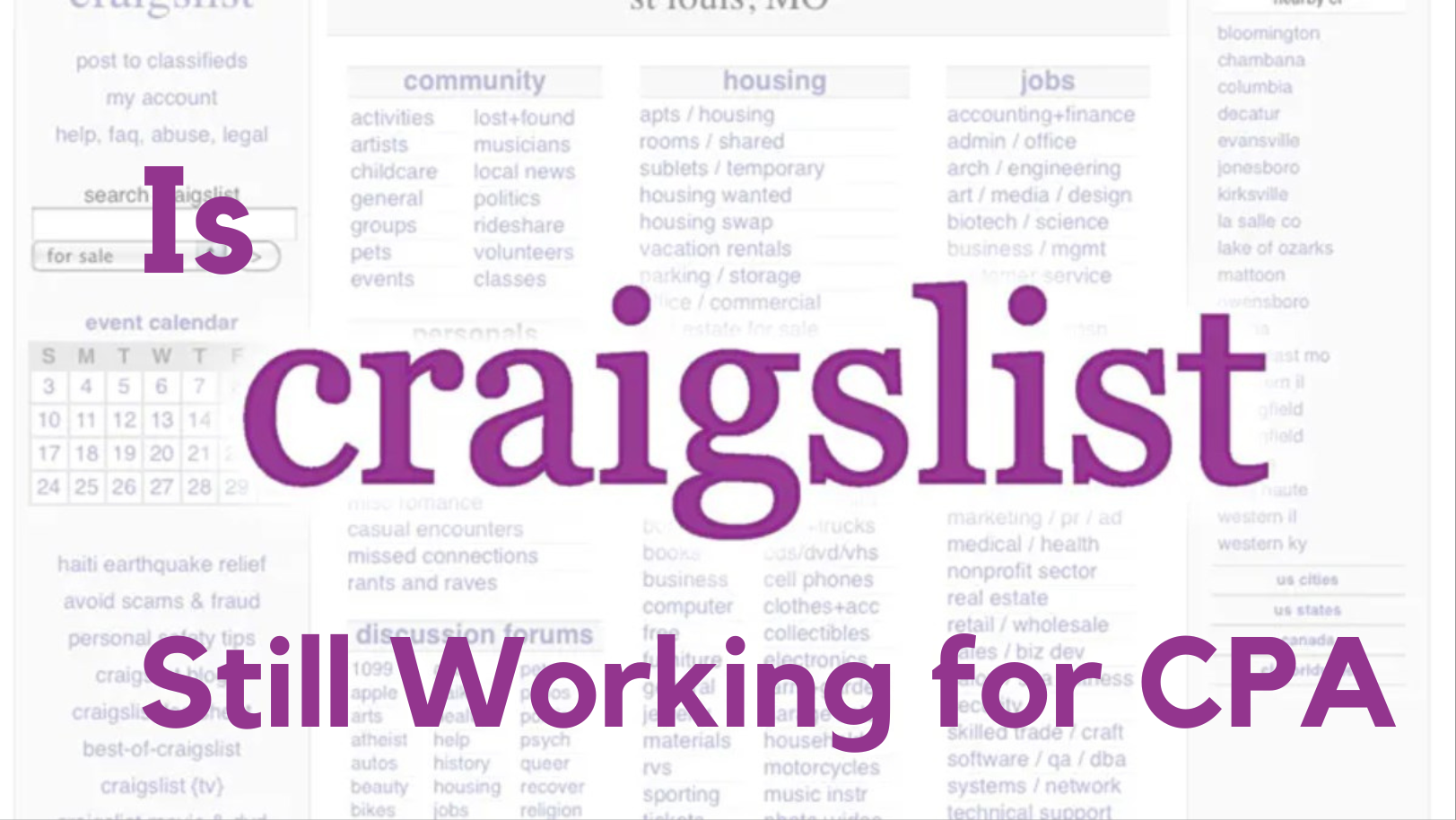 Is Craigslist Still Working for CPA