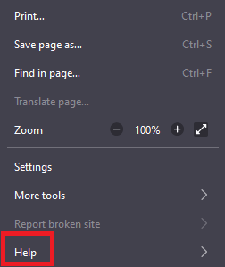 click on help button