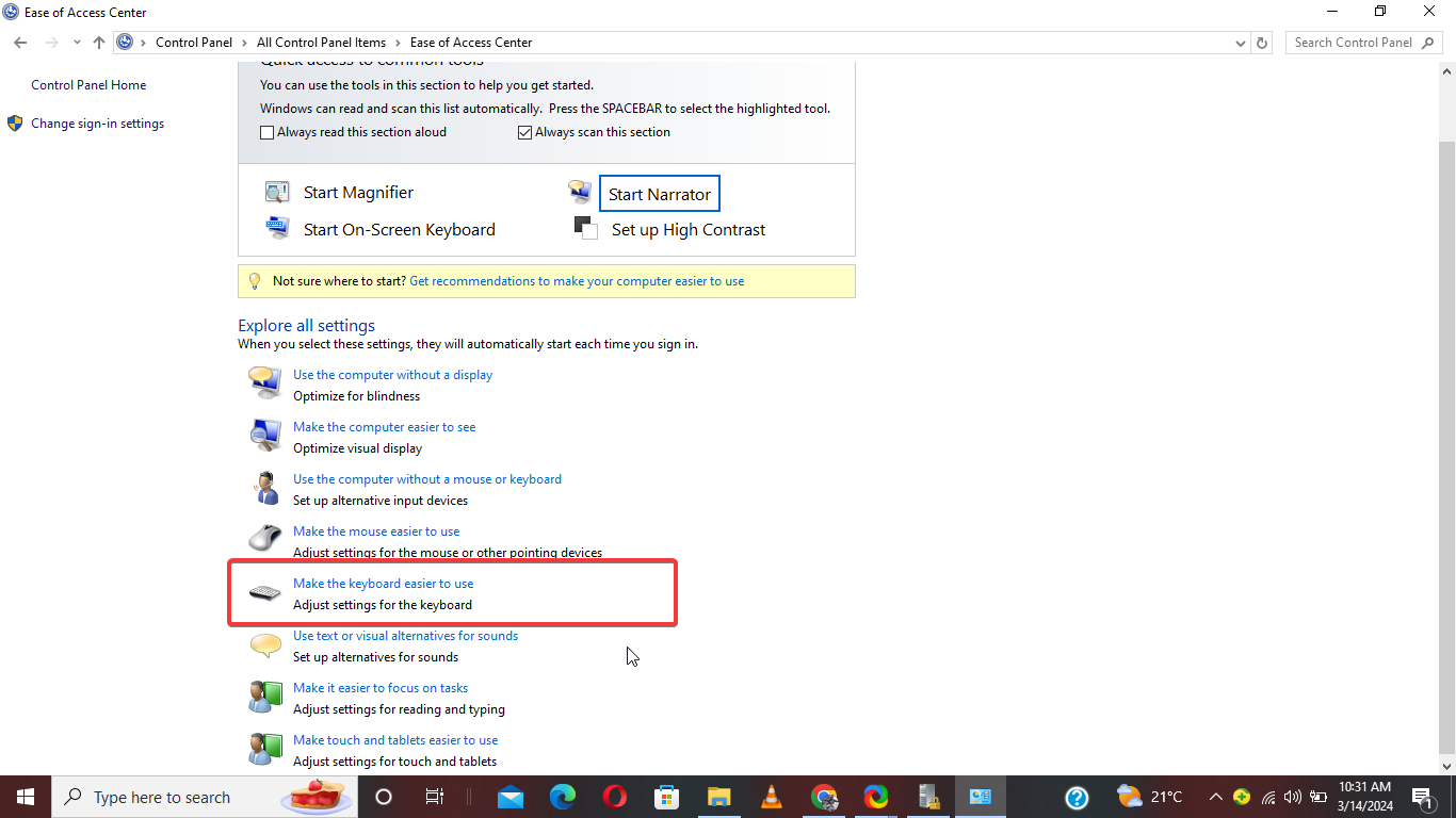 Make the keyboard easier to use