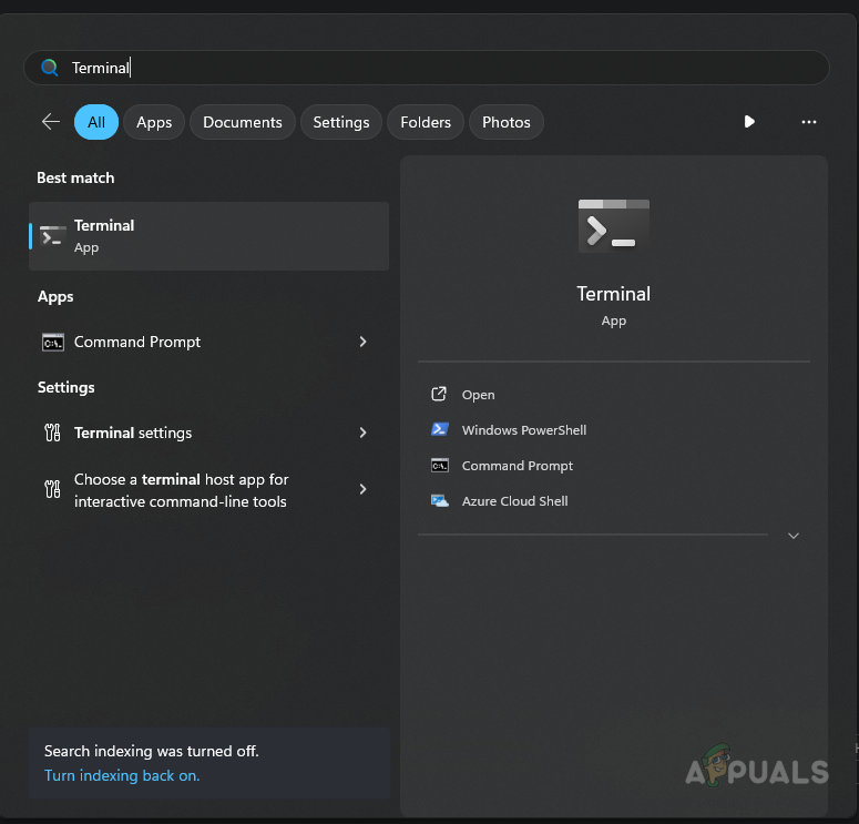 Opening Windows Terminal