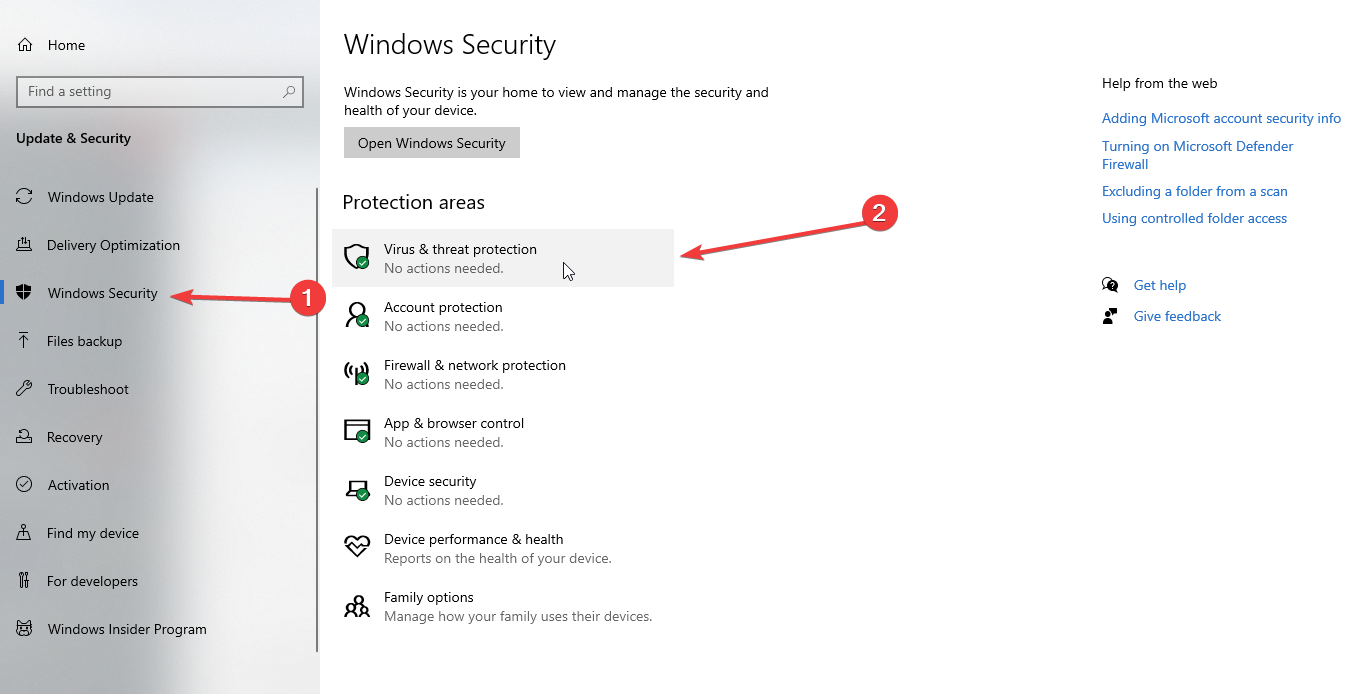 Virus & Threat Protection