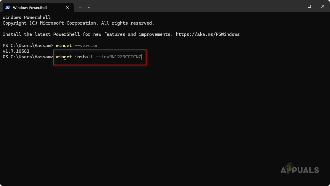 Installing Alexa App via Winget