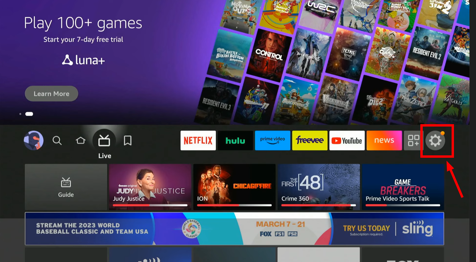 Go to Settings on your TV