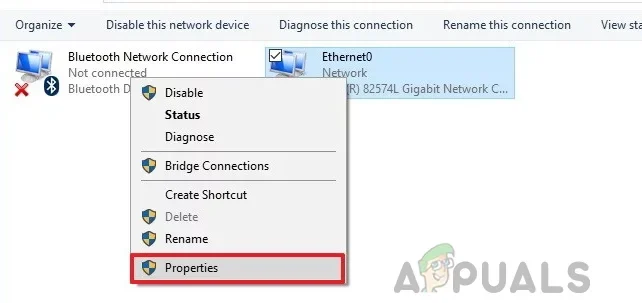 Internet connection properties