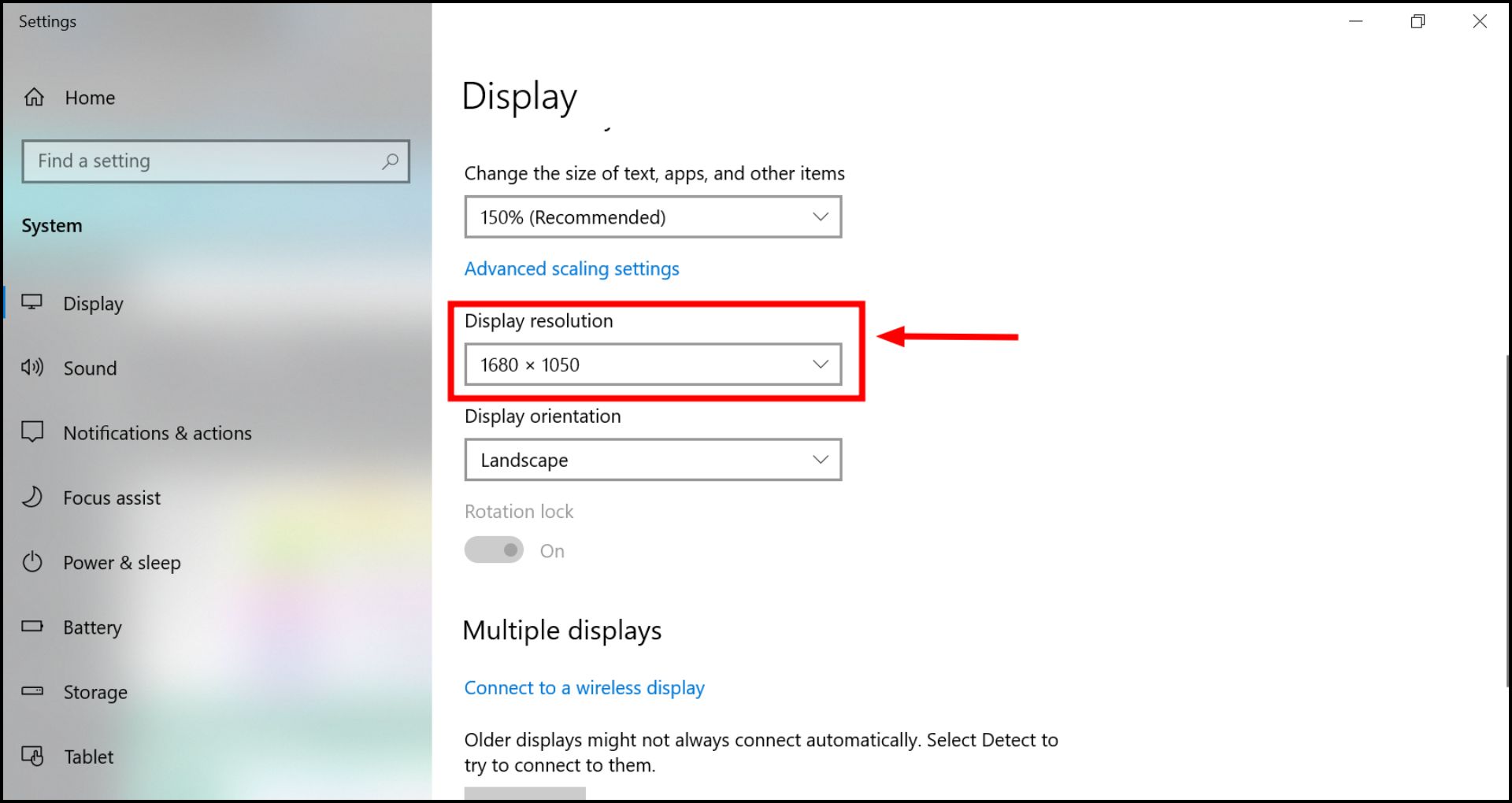 Go to Display resolution