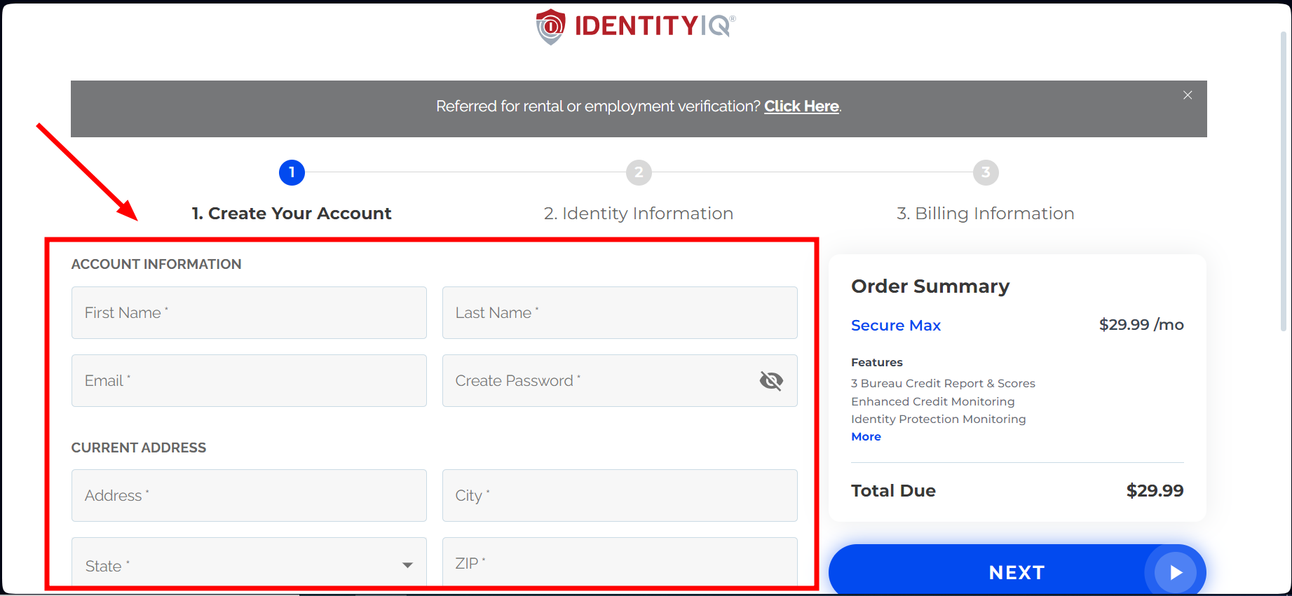 Input your information 