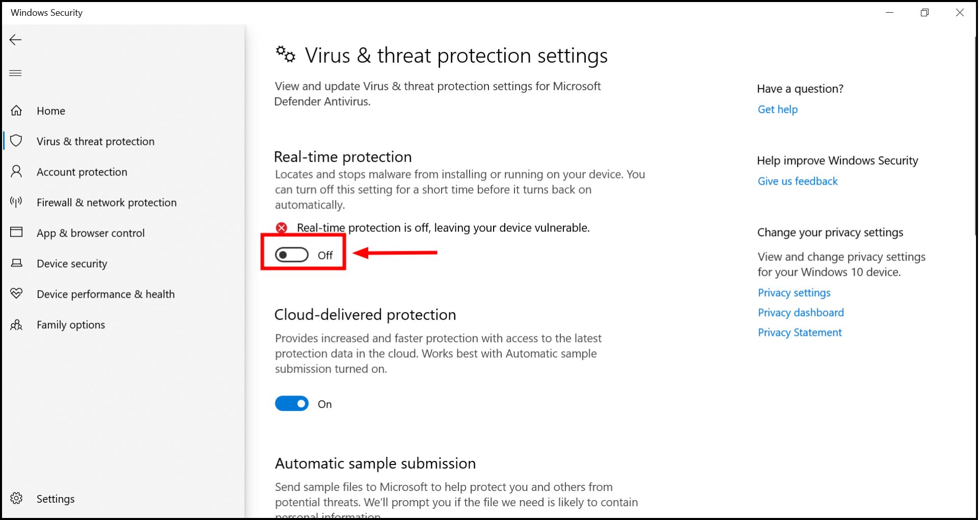 Turn off the antivirus