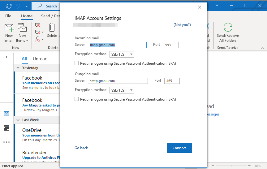 Add yahoo to Outlook