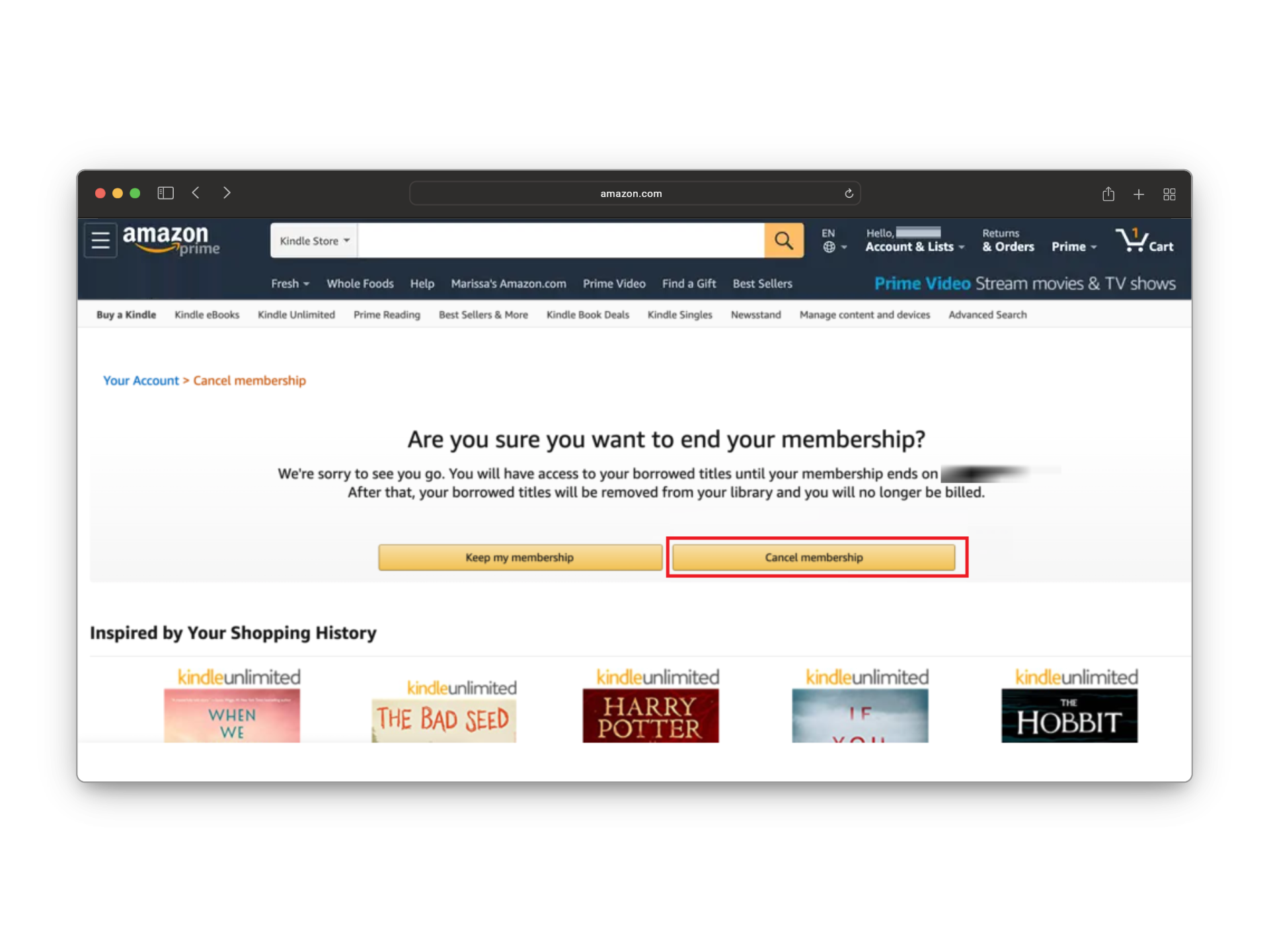 Cancel Kindle Unlimited