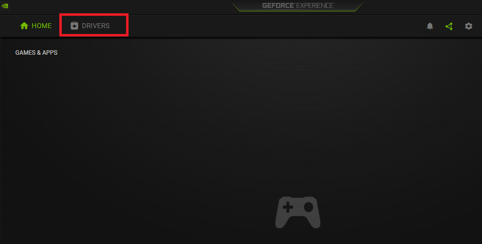 GeForce Experience Drivers Tab