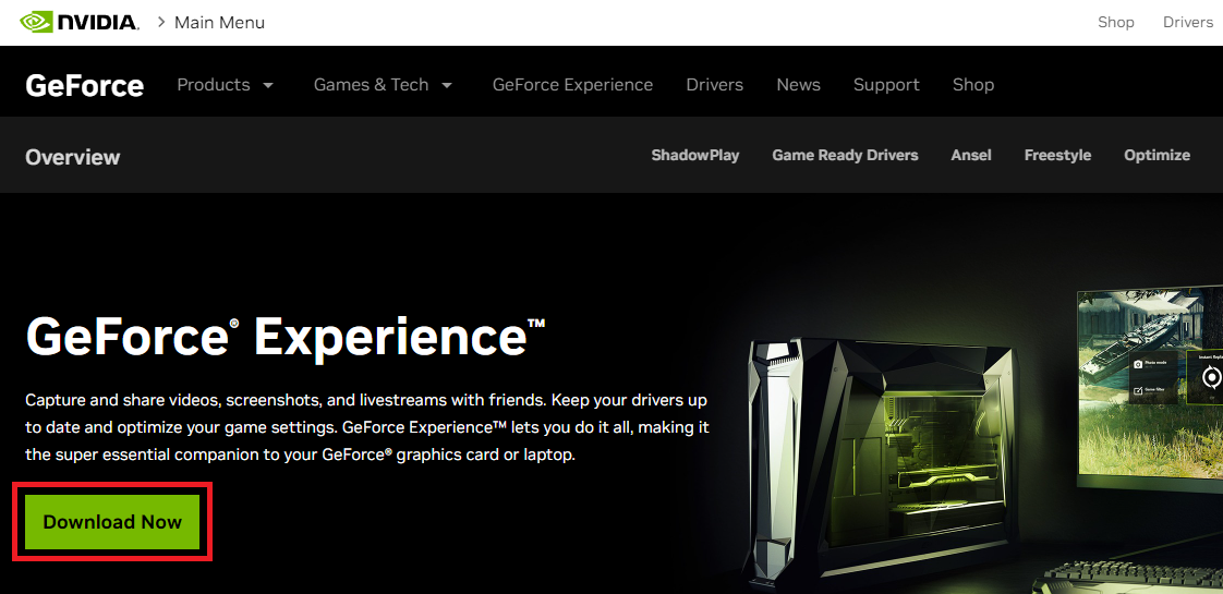 Nvidia GeForce Website