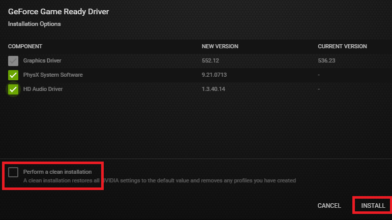 Performing a clean installation