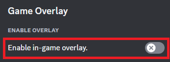 Disable in-game overlay in Discord