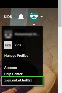 Sign out of Netflix option